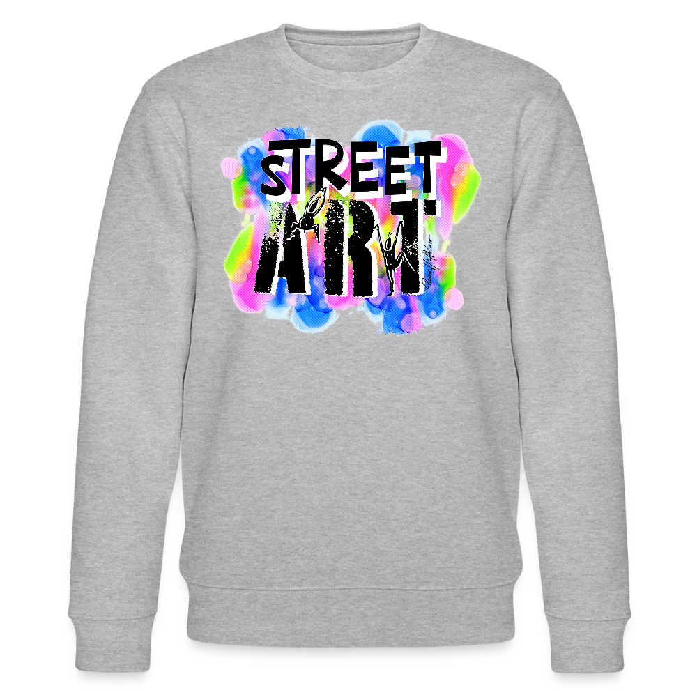 Unisex Bio-Sweatshirt mit STREET ART PRINT - Grau meliert