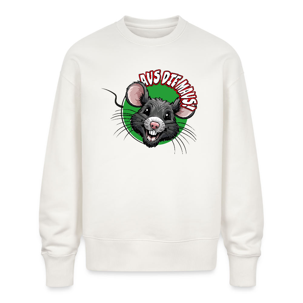Unisex Oversize Pullover mit AUS DIE MAUS PRINT - OFF WHITE
