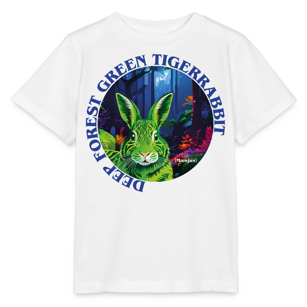 MNJS KIDS T-Shirt mit DEEP FOREST GREEN TIGERRABBIT PRINT - Weiß