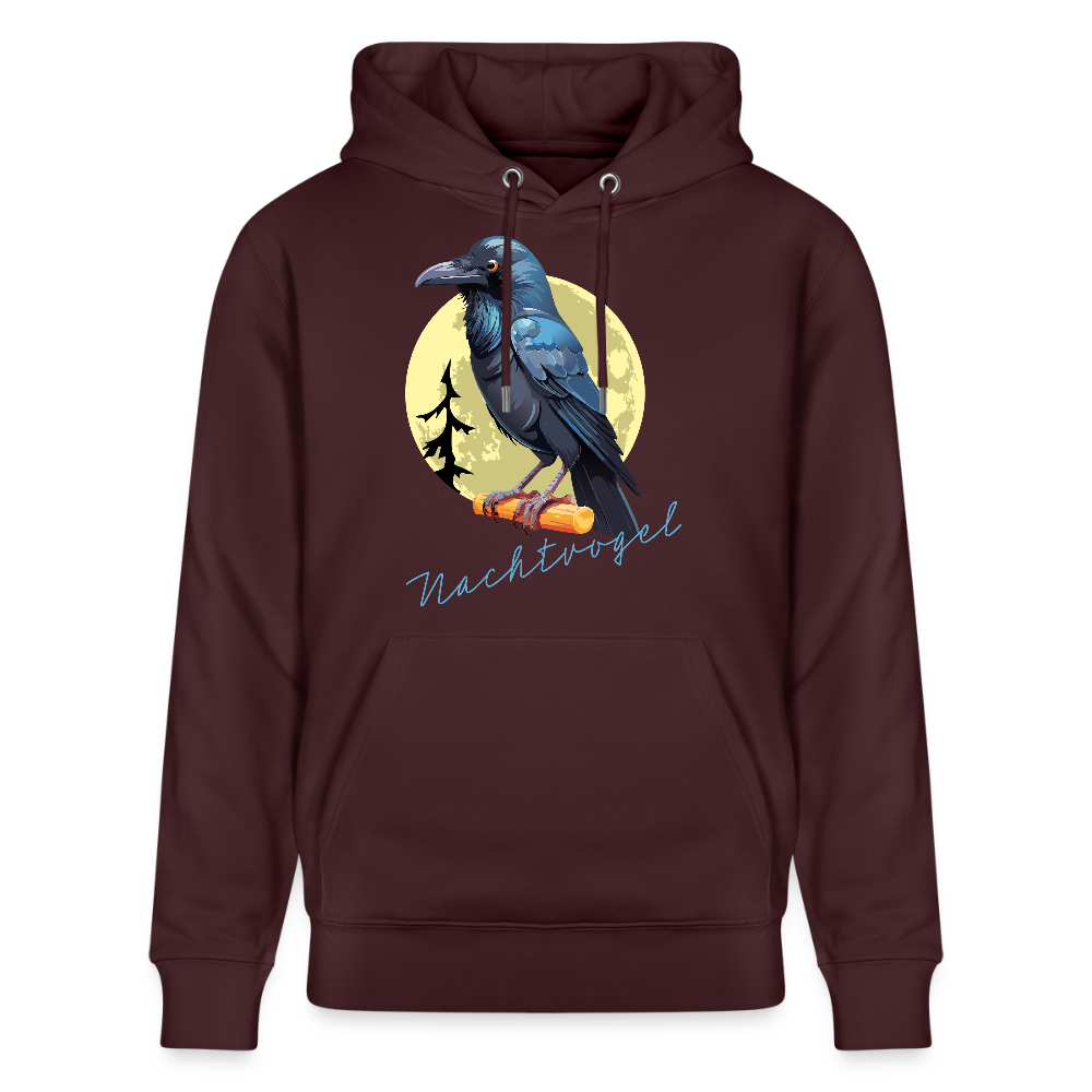 Unisex Hoodie mit NACHTVOGEL PRINT - Maroon