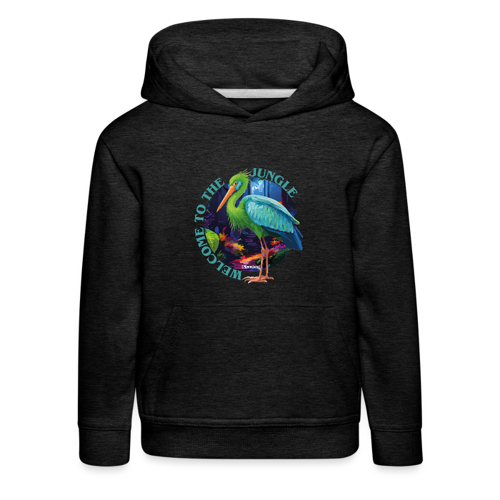 MNJS KIDS Premium Hoodie mit WELCOME TO THE JUNGLE PRINT - Anthrazit
