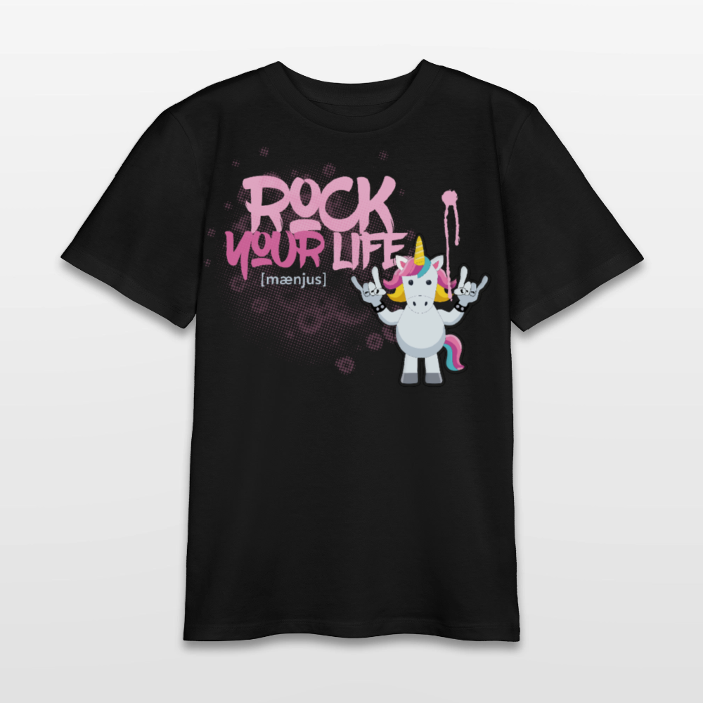 MNJS TEENS Bio T-Shirt mit ROCK YOUR LIFE PRINT - Schwarz