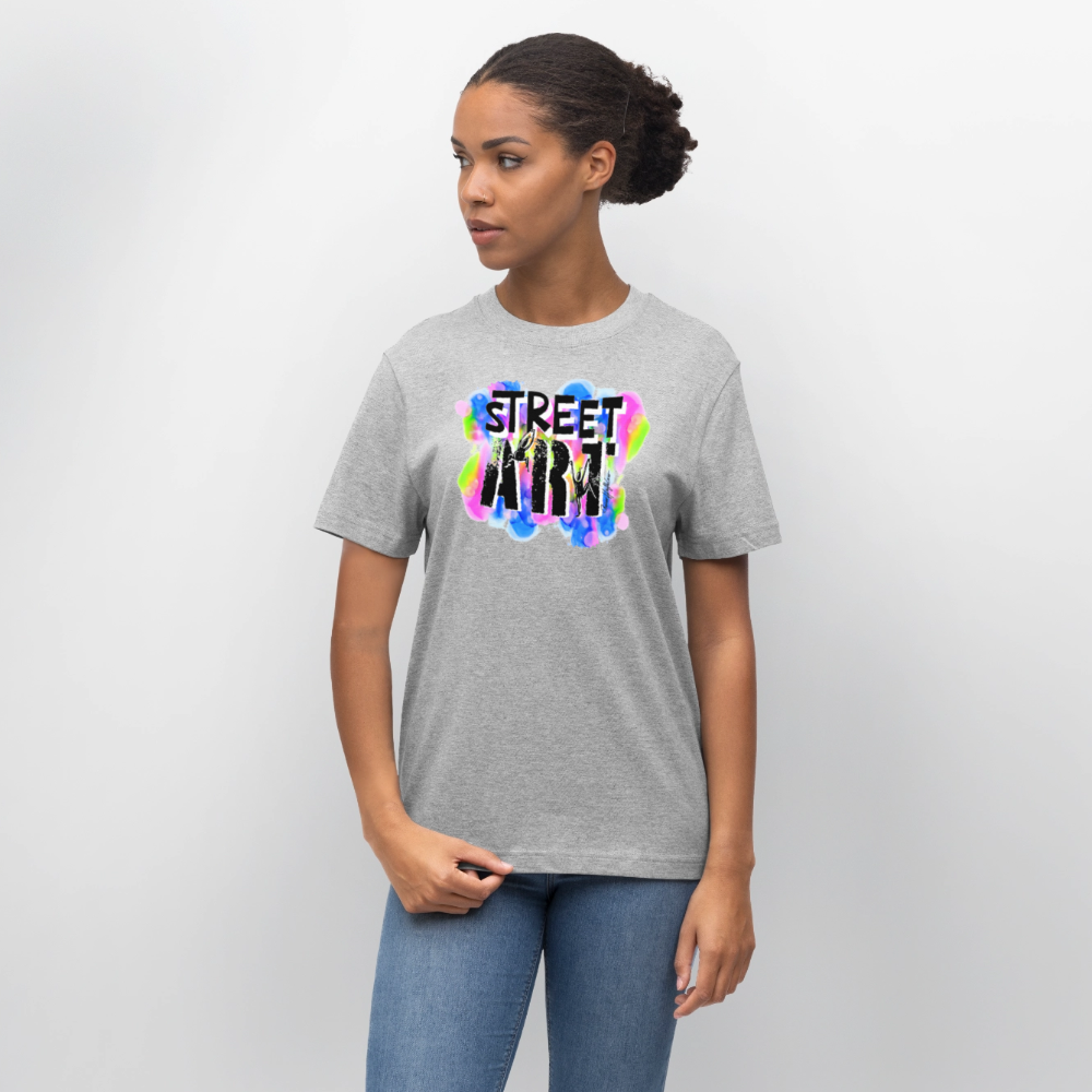 Unisex Bio-T-Shirt mit STREET ART PRINT - Grau meliert
