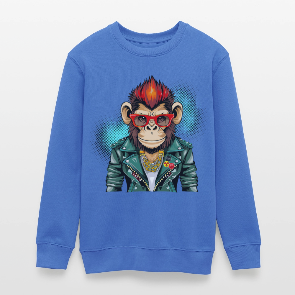 MNJS TEENS Bio Sweatshirt mit MONKEY PRINT - carolina Blue