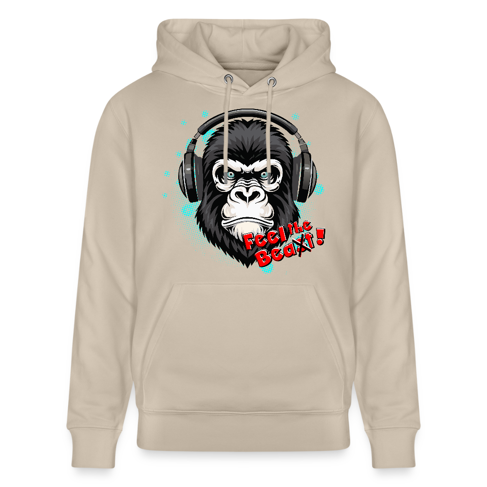 Unisex Hoodie mit FEEL THE BEA(S)T PRINT - Beige