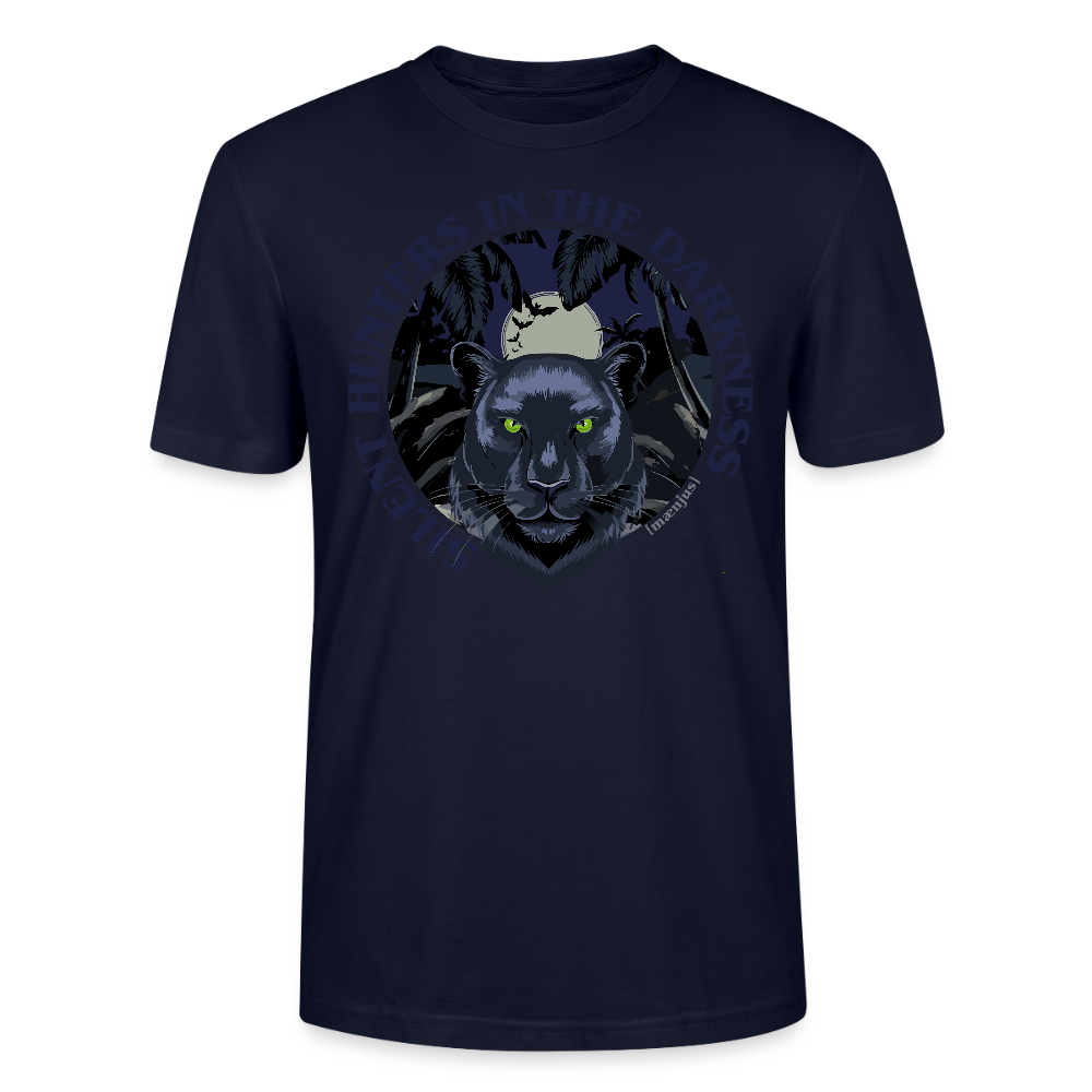 Unisex T-Shirt mit SILENT HUNTERS IN THE DARKNESS PRINT Vorderseite - Navy
