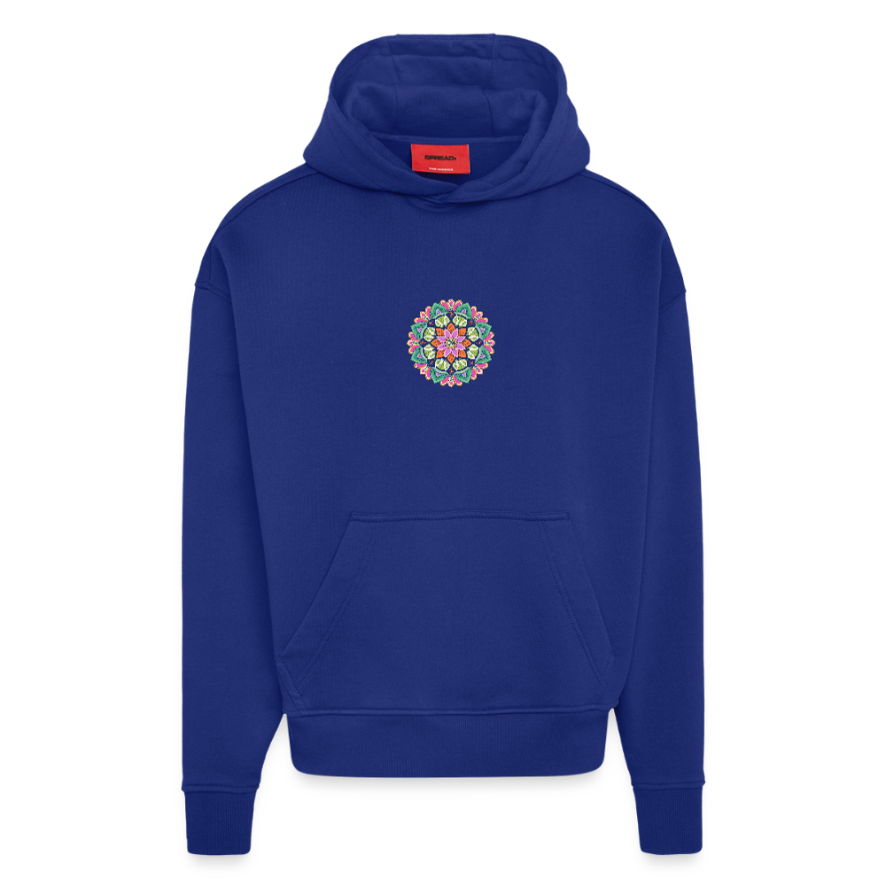 Heavyweight Oversized Organic Hoodie Made in EU mit Mandala Vibes Print - Iconic Blue
