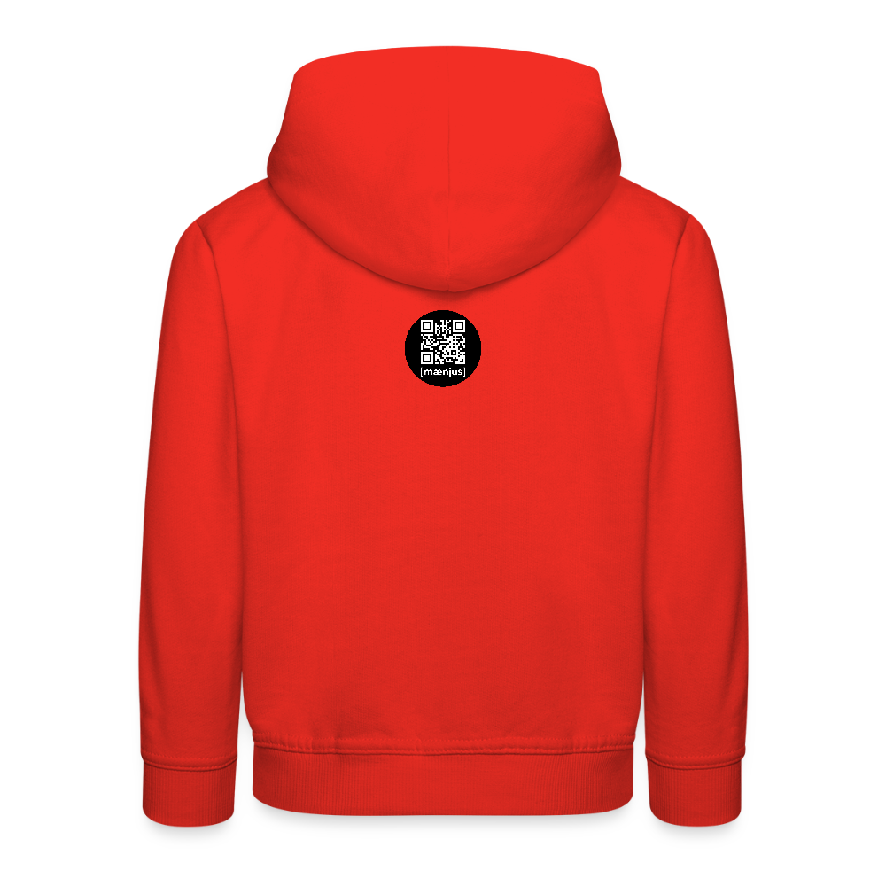 MNJS KIDS Premium Hoodie mit DEEP FOREST GREEN TIGERRABBIT PRINT - Rot