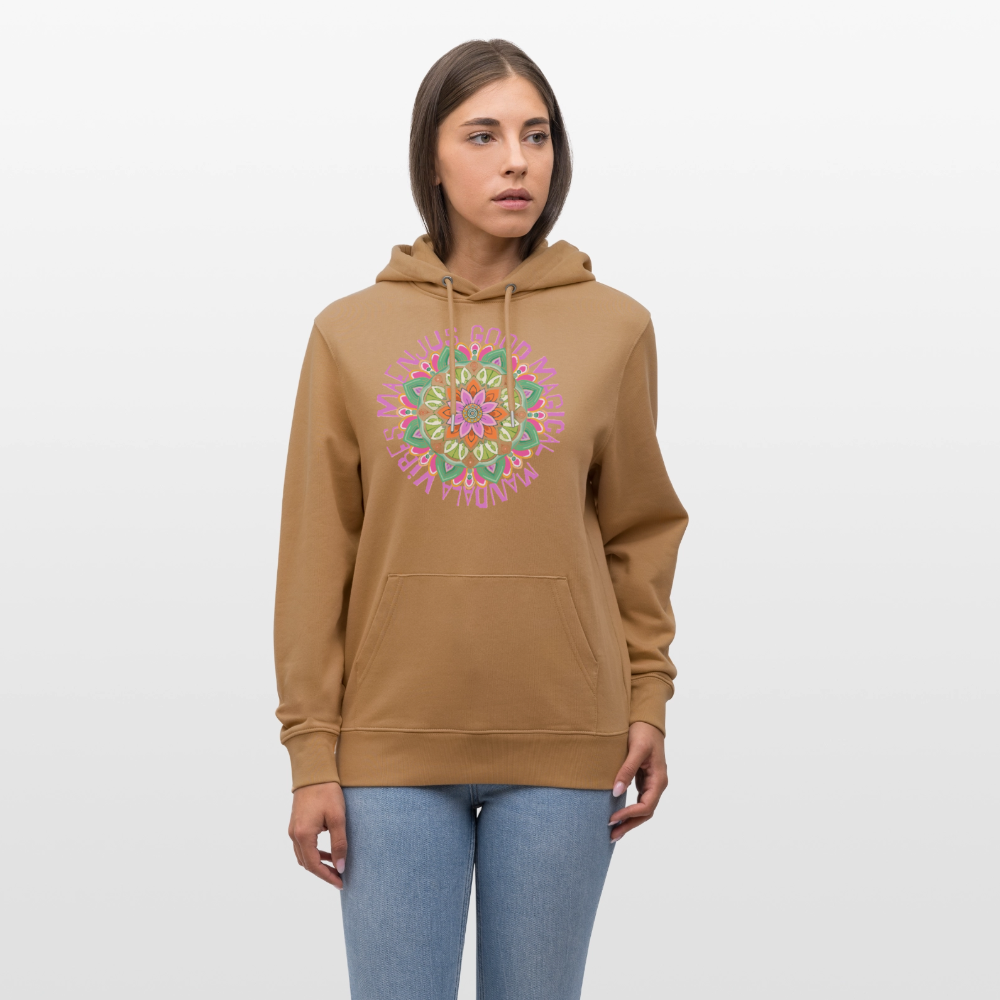 Unisex Bio-Hoodie mit MANDALA VIBES PRINT - Karamell 