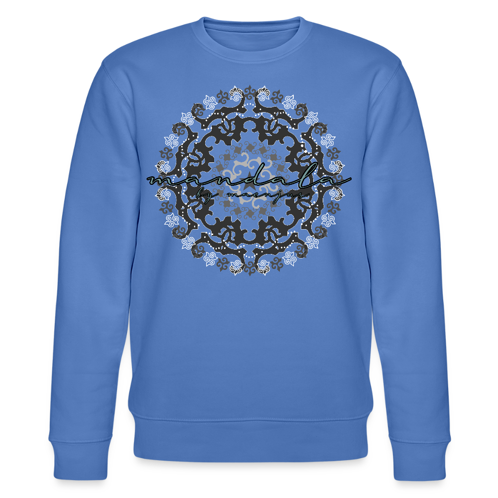Unisex Bio-Sweatshirt mit BLACK MANDALA PRINT - Blau