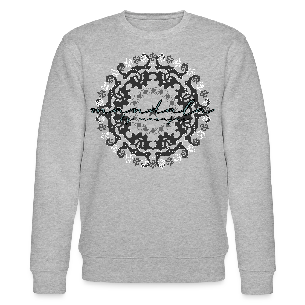 Unisex Bio-Sweatshirt mit BLACK MANDALA PRINT - Grau meliert