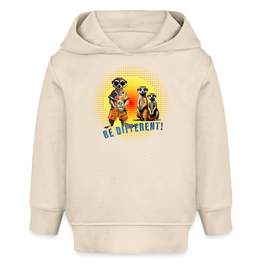 MNJS KIDS Bio Hoodie mit BE DIFFERENT PRINT - Weißgrau