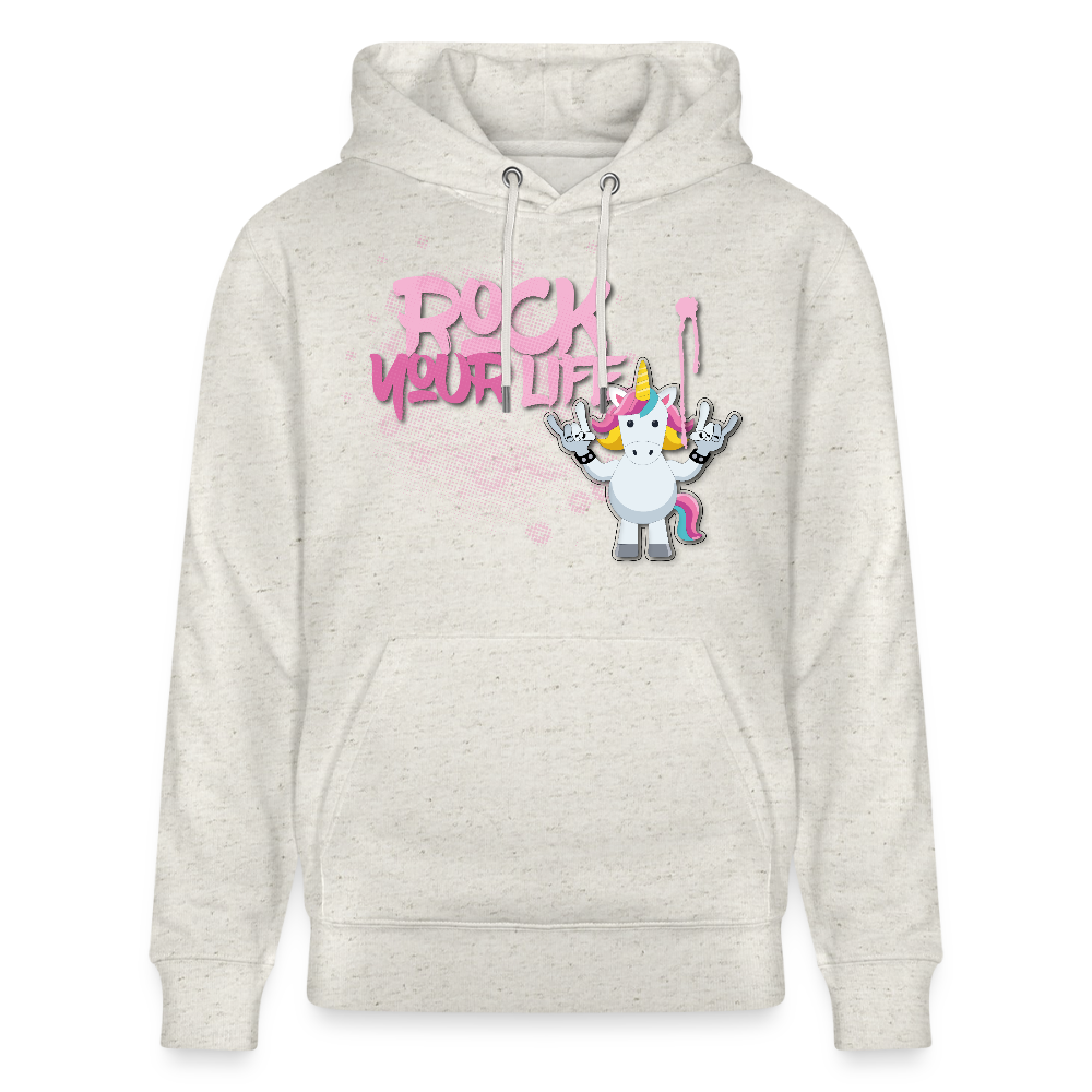 Unisex Hoodie mit ROCK YOUR LIFE PRINT - Beige meliert