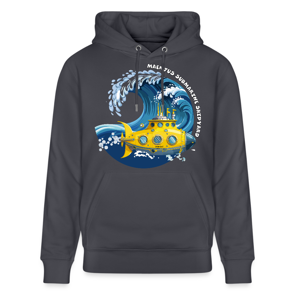 Unisex Bio-Hoodie mit MAENJUS SUBMARINE SHIPYARD PRINT - Indigoblau