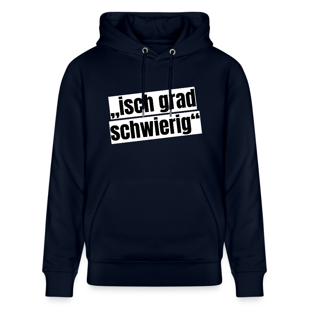 Unisex Hoodie mit ISCH GRAD SCHWIERIG PRINT - Navy