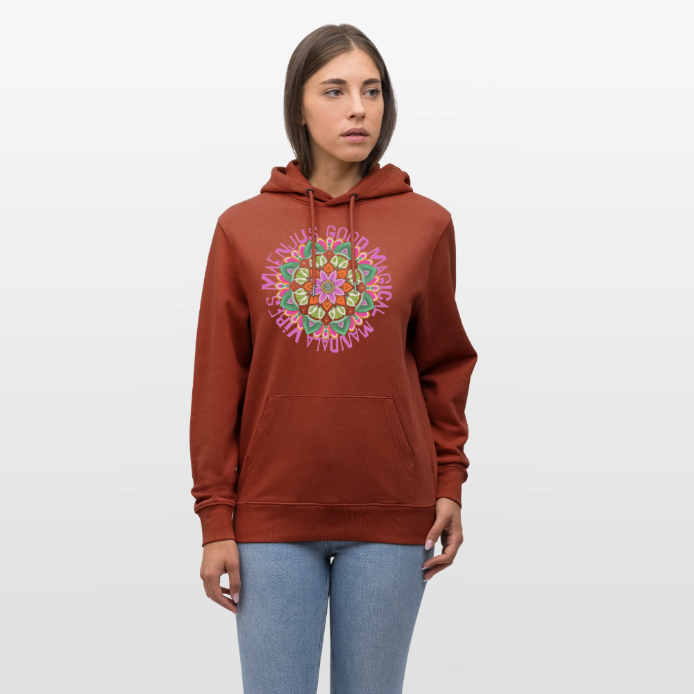 Unisex Bio-Hoodie mit MANDALA VIBES PRINT - Terrakotta