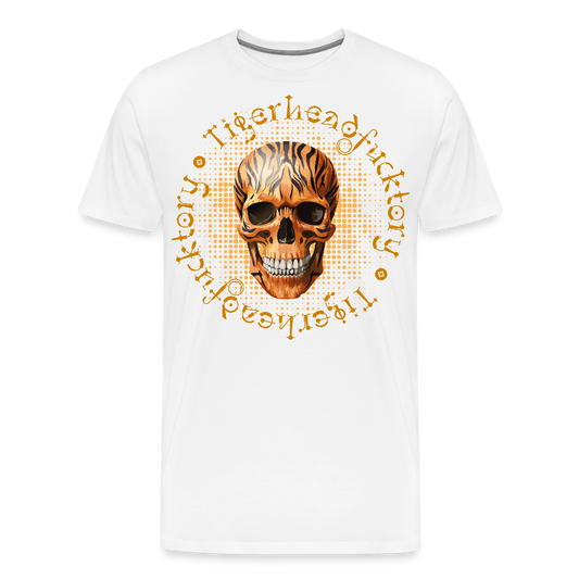 Männer Premium T-Shirt mit TIGERHEAD SKULL PRINT - Weiß