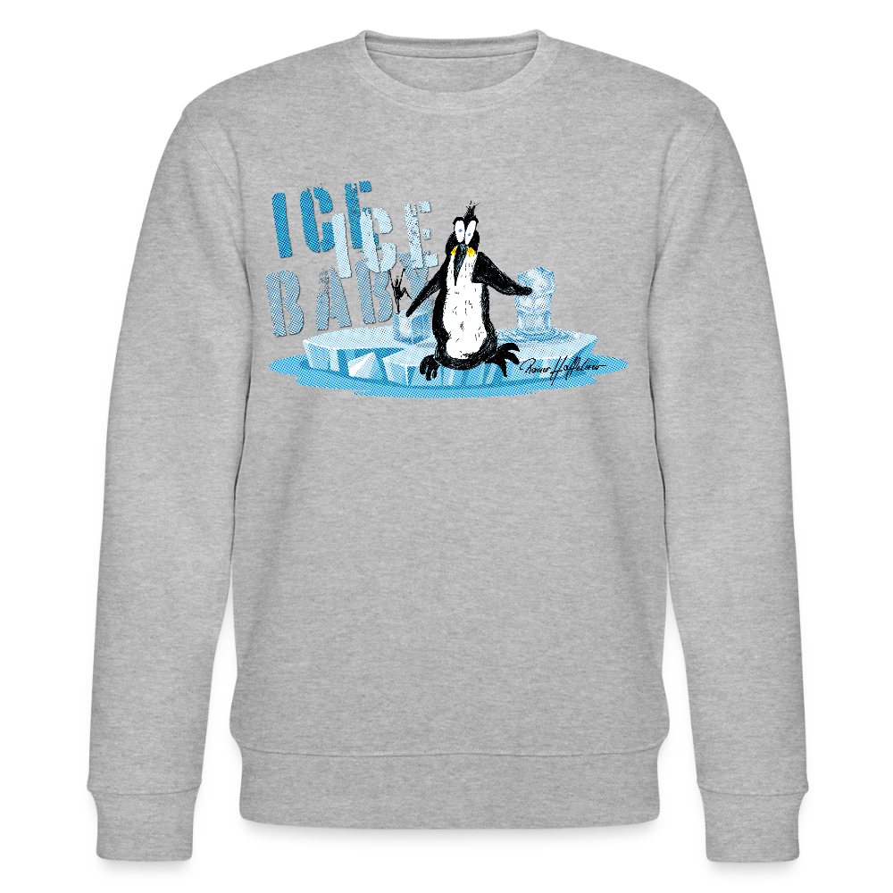 Unisex Bio-Sweatshirt mit ICE ICE BABY PRINT - Grau meliert