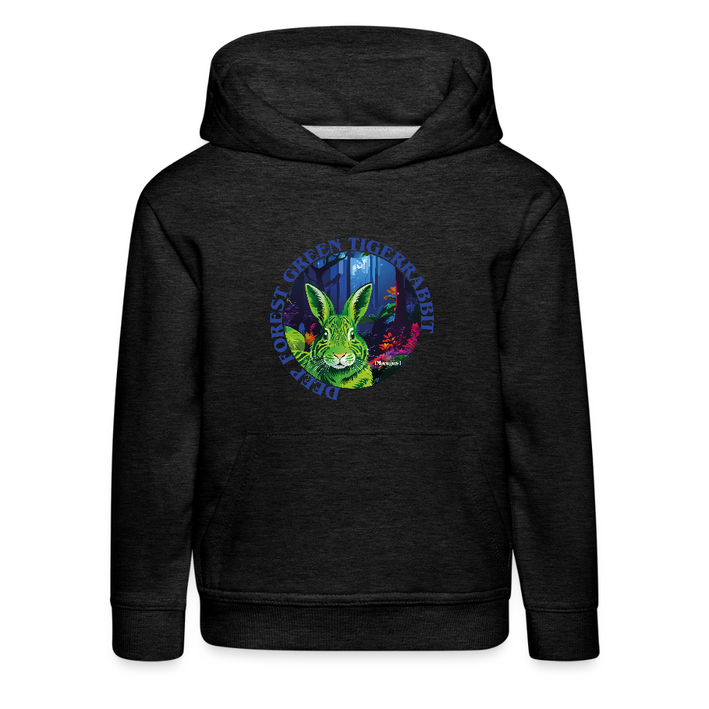 MNJS KIDS Premium Hoodie mit DEEP FOREST GREEN TIGERRABBIT PRINT - Anthrazit
