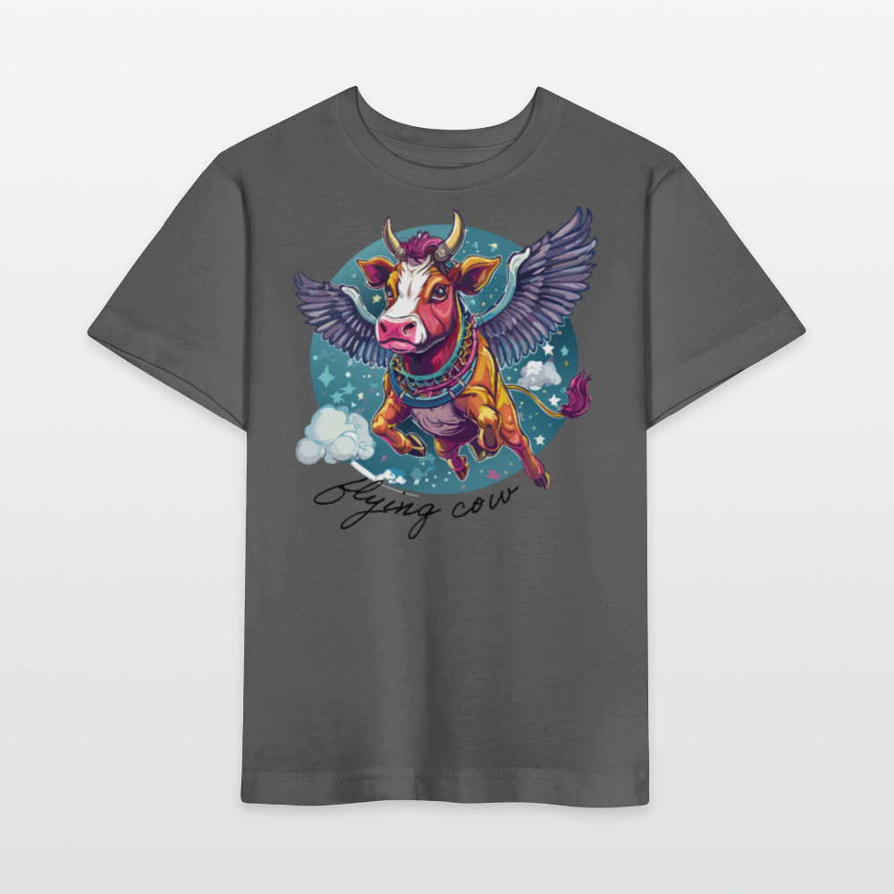 MNJS KIDS Bio T-Shirt mit FLYING COW PRINT - Anthrazit