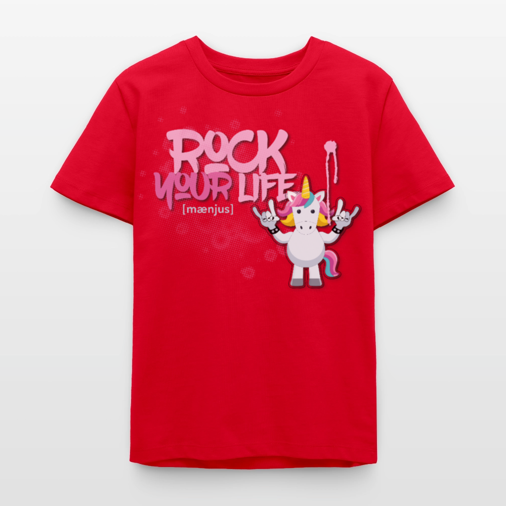 MNJS TEENS Bio T-Shirt mit ROCK YOUR LIFE PRINT - Rot