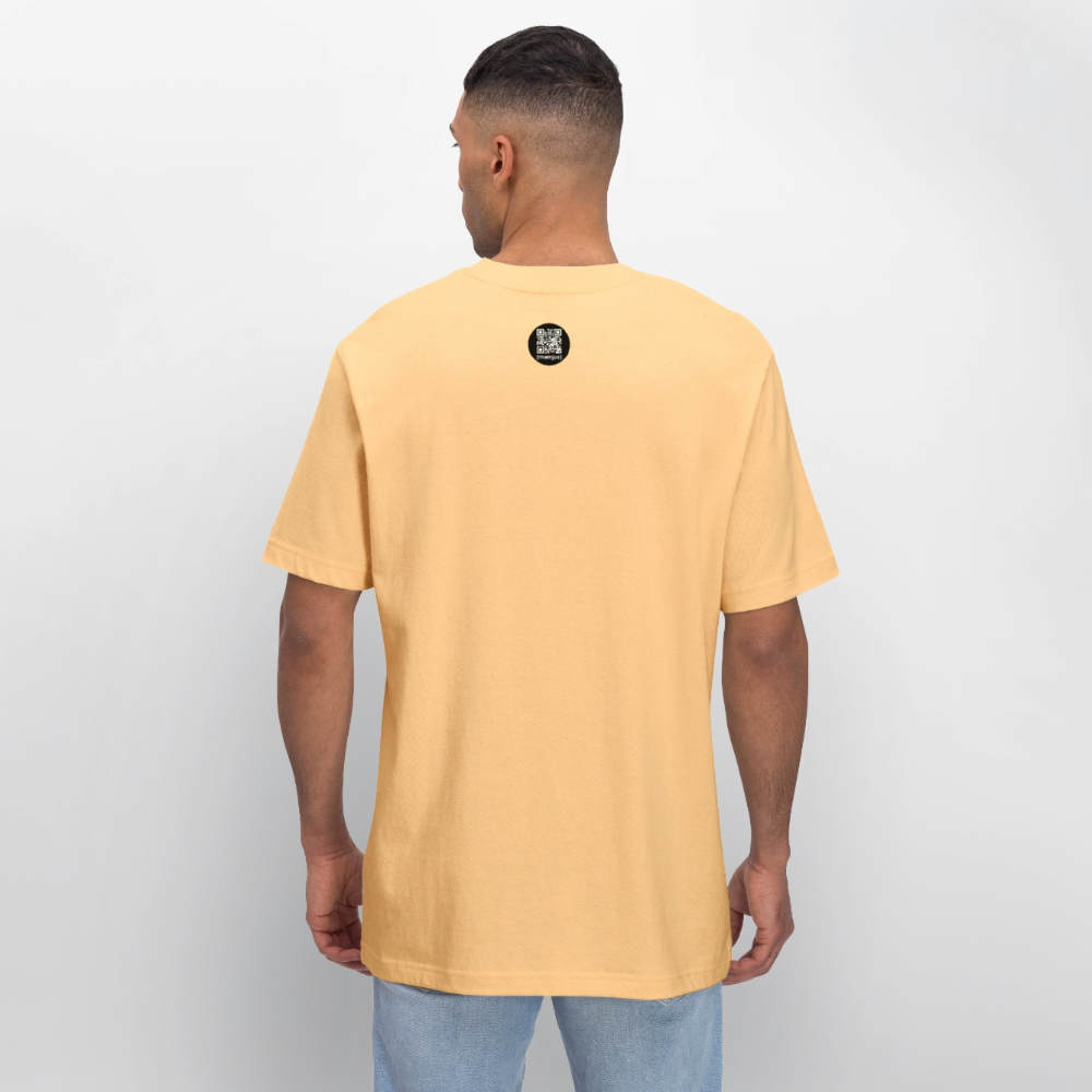 Unisex Bio-T-Shirt mit FEUERHERZ LILA PRINT - Hellgelb