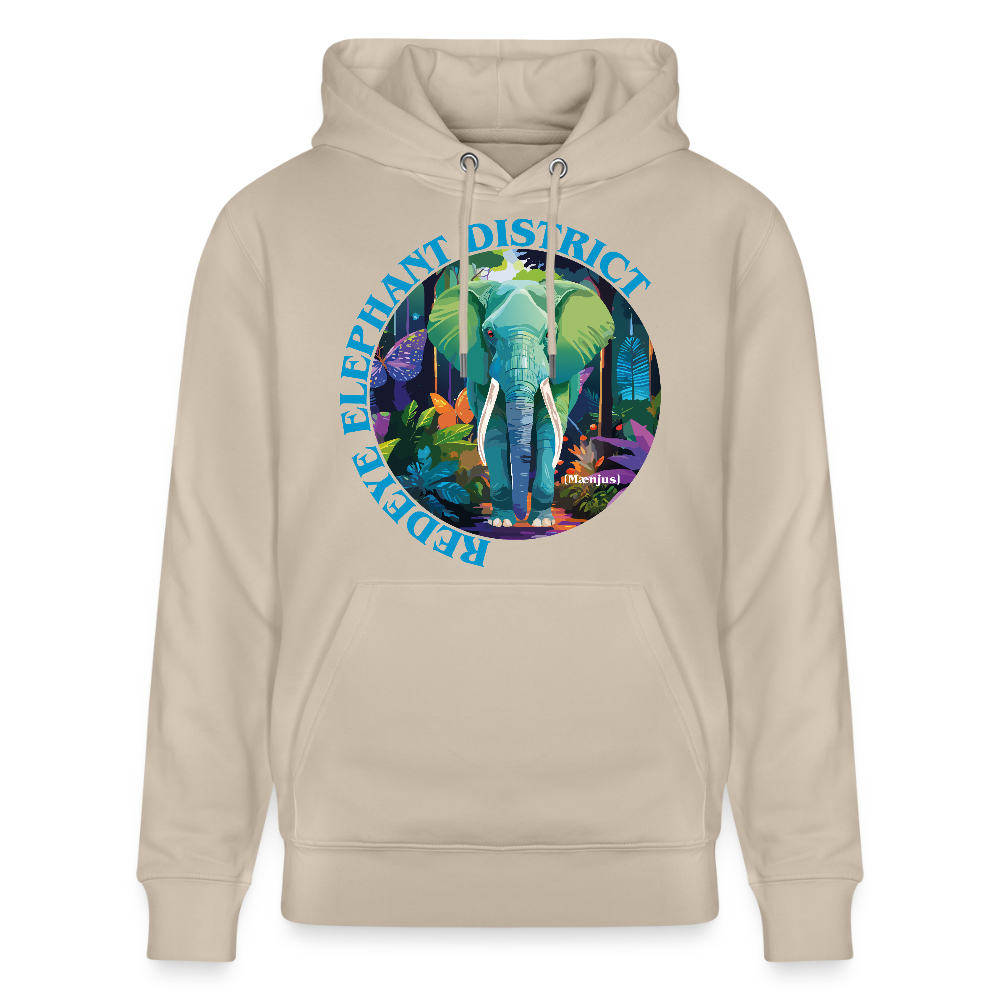 Unisex Bio-Hoodie mit REDEYE ELEPHANT DISTRICT PRINT - Beige