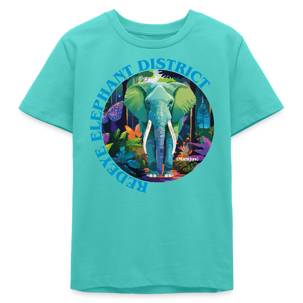 MNJS TEENS Bio T-Shirt mit REDEYE ELEPHANT DISTRICT PRINT - Poolblau