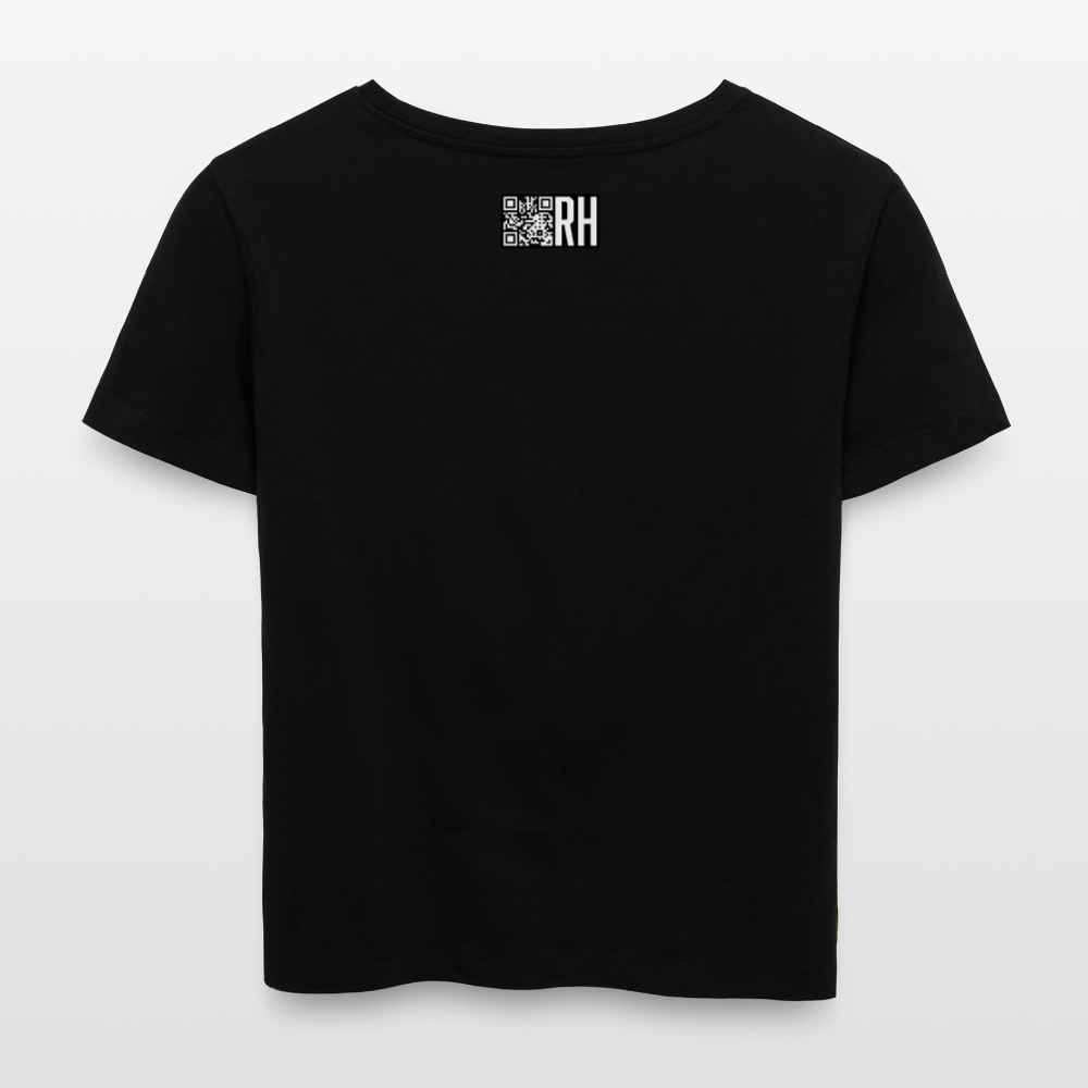 Relaxed Rundhals Frauen Bio-T-Shirt mit CREATIVE VIRUS INSIDE PRINT - Schwarz