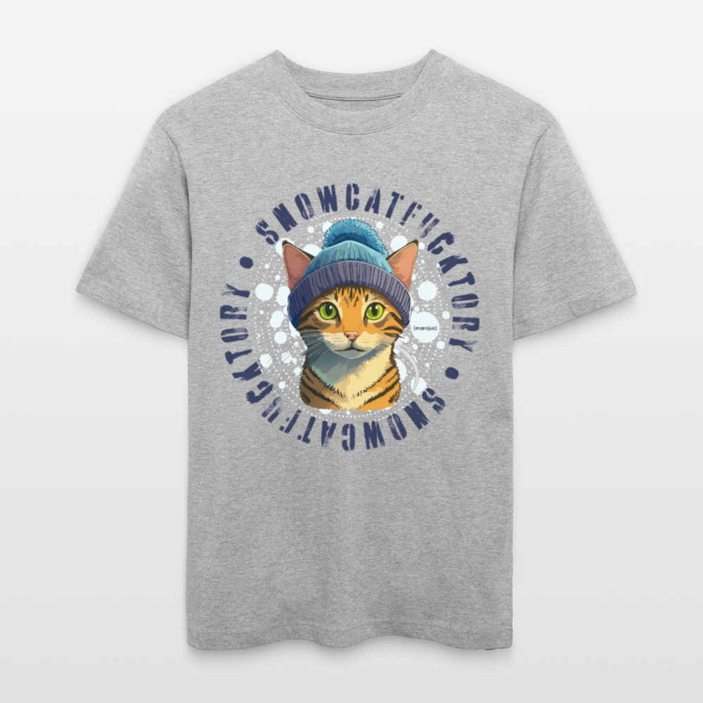 Unisex Bio-T-Shirt mit SNOWCATFUCKTORY PRINT - Grau meliert