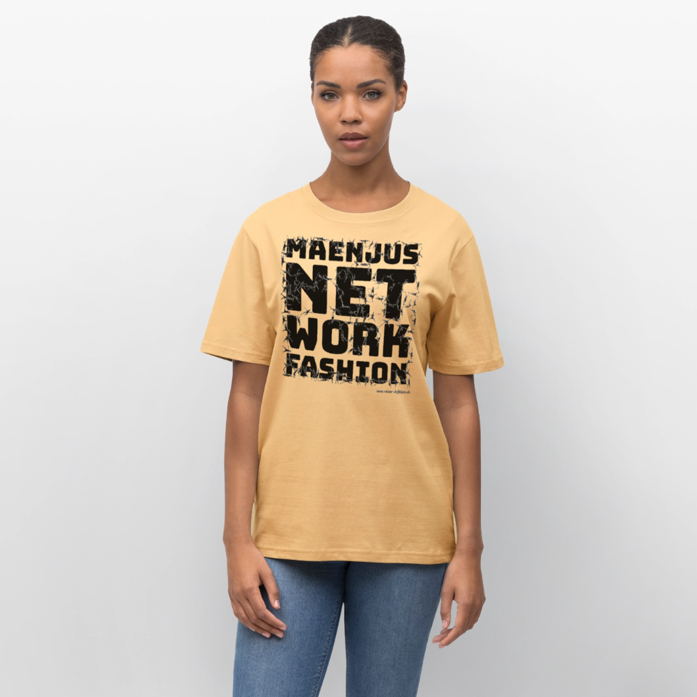 Unisex Bio-T-Shirt mit MAENJUS NETWORK FASHION PRINT - Hellgelb