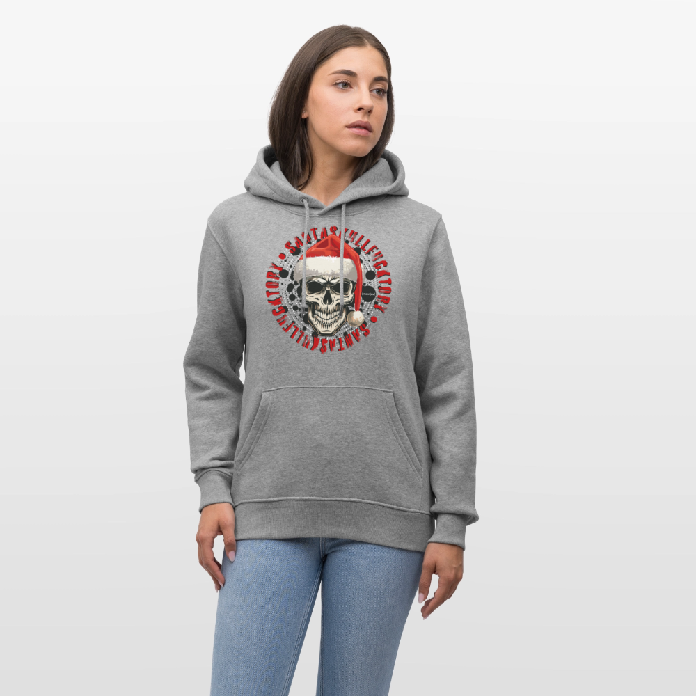Unisex Bio-Hoodie mit SANTASKULL FUCKTORY PRINT - Hellgrau marmoriert