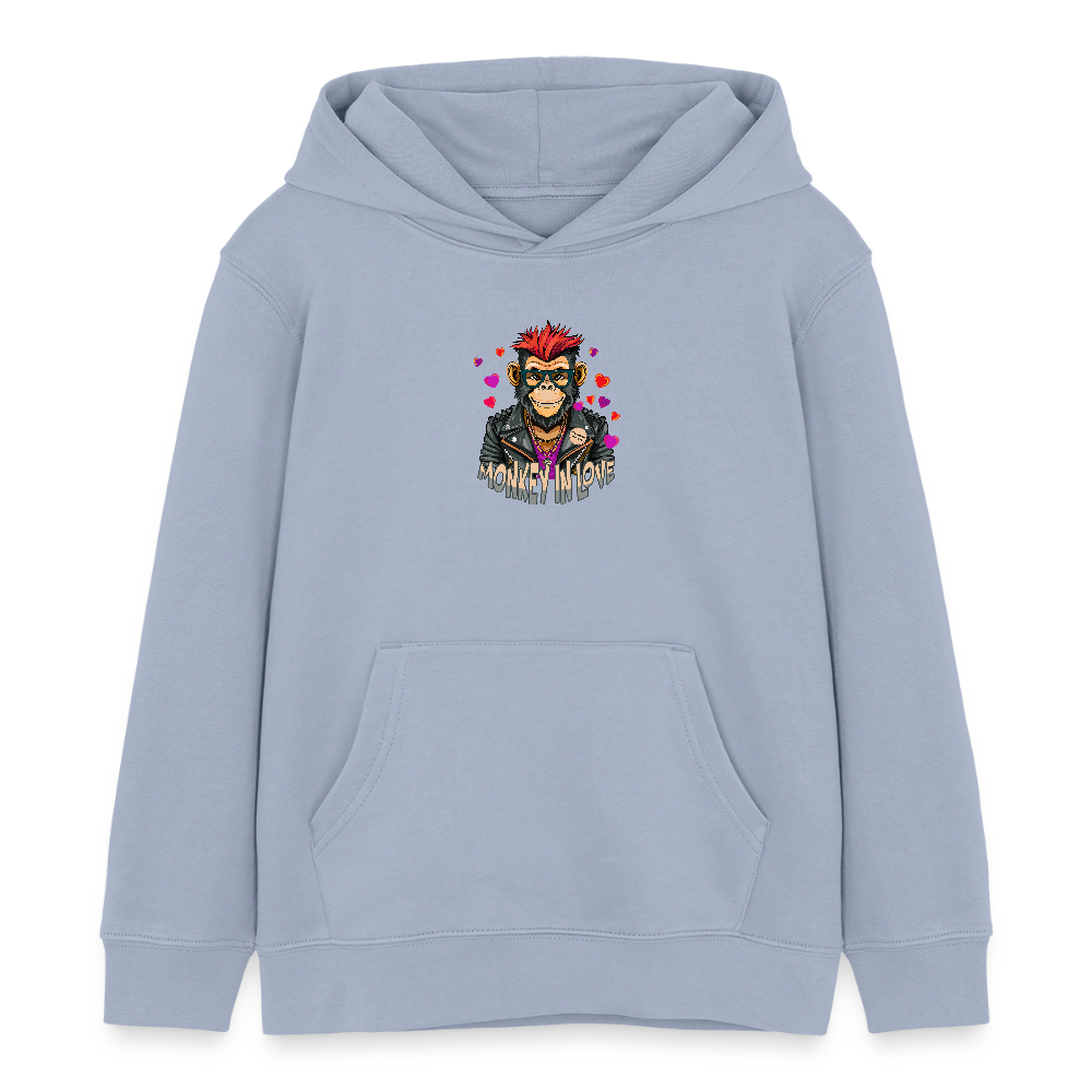 MNJS KIDS Bio-Hoodie mit MONKEY IN LOVE PRINT - Lavendel-Violett