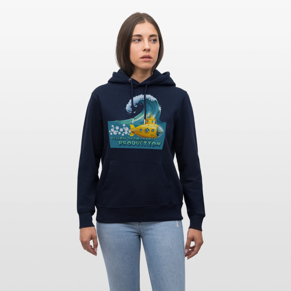 Unisex Bio-Hoodie mit YELLOW SUBMARINE PRODUCTION PRINT - Navy