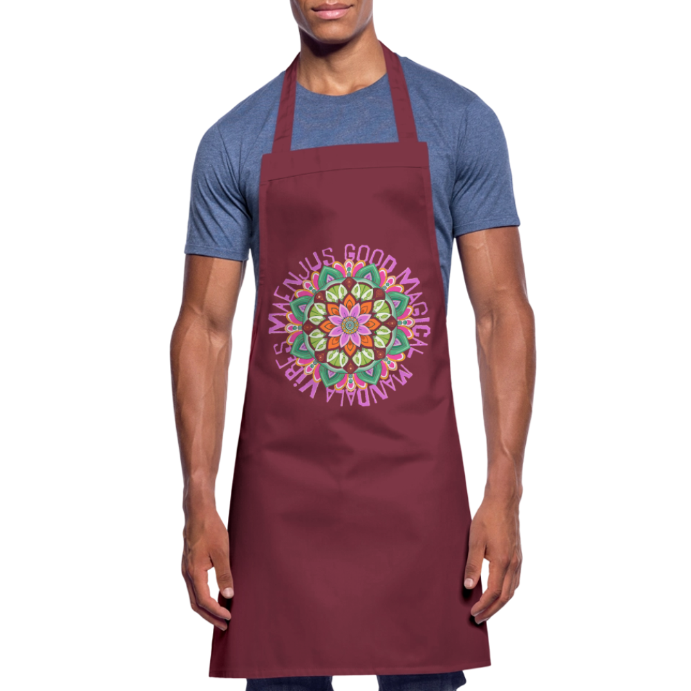 Kochschürze mit Mandala Vibes Motiv V - Bordeaux