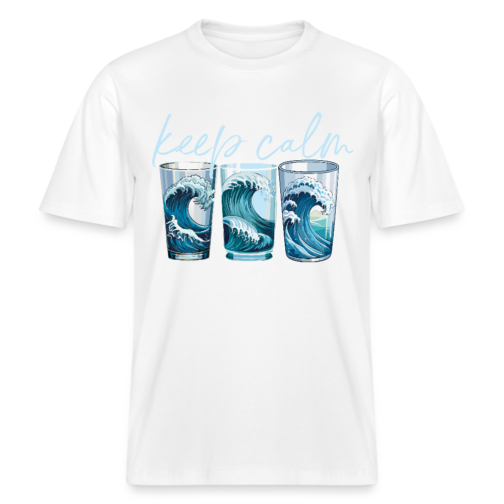 Unisex Bio-T-Shirt mit KEEP CALM PRINT - Weiß