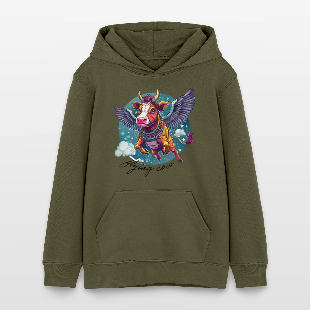 MNJS TEENS Bio-Hoodie mit FLYING COW PRINT - Khaki