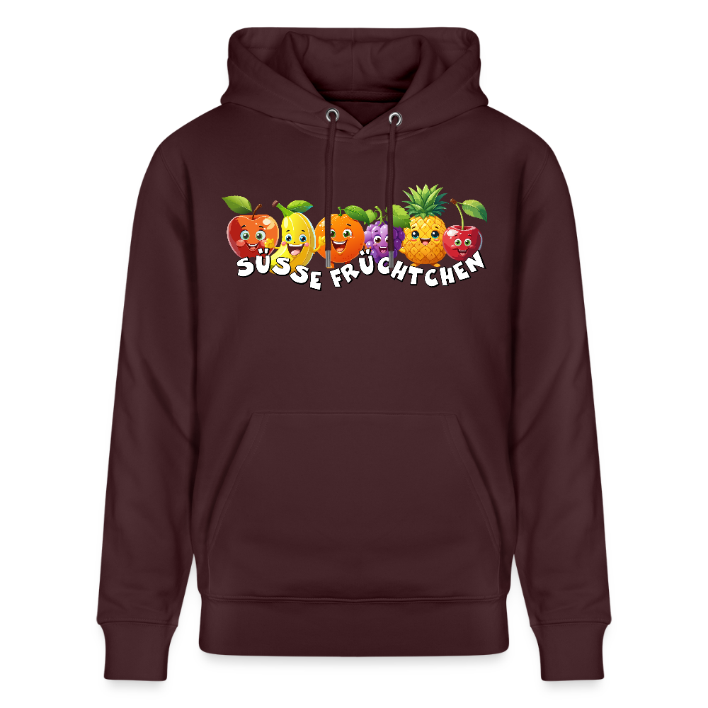 Unisex Hoodie mit SÜSSE FRÜCHTCHEN PRINT - Maroon