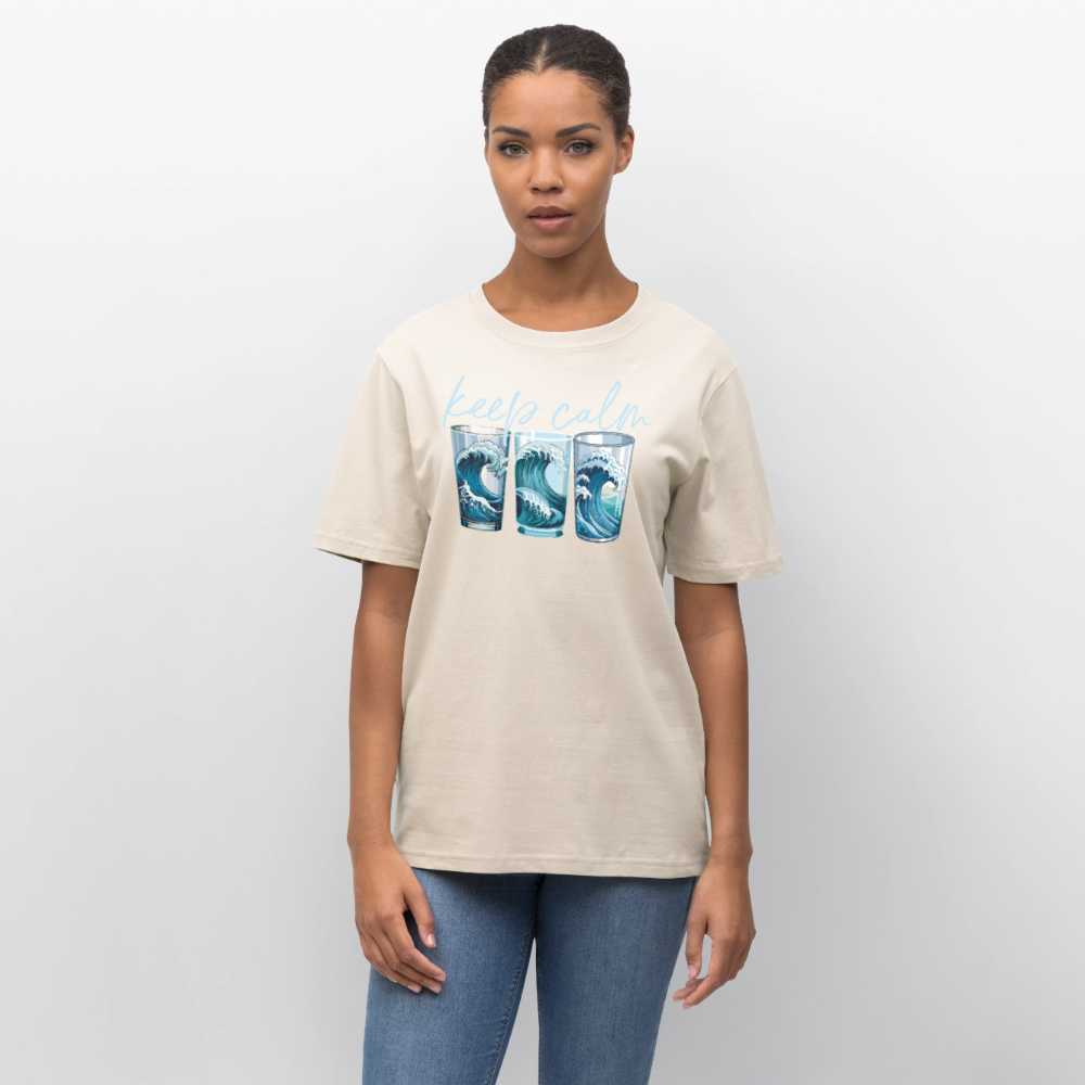 Unisex Bio-T-Shirt mit KEEP CALM PRINT - Naturweiß 