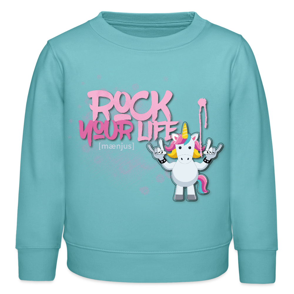 MNJS KIDS Mini Changer Bio Sweatshirt mit ROCK YOUR LIFE PRINT - Pastelltürkis