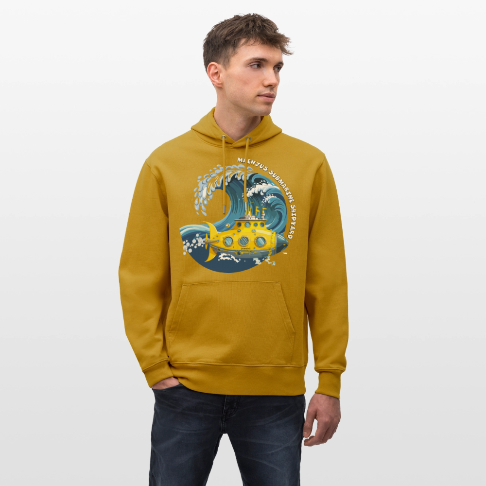 Unisex Bio-Hoodie mit MAENJUS SUBMARINE SHIPYARD PRINT - Ocker