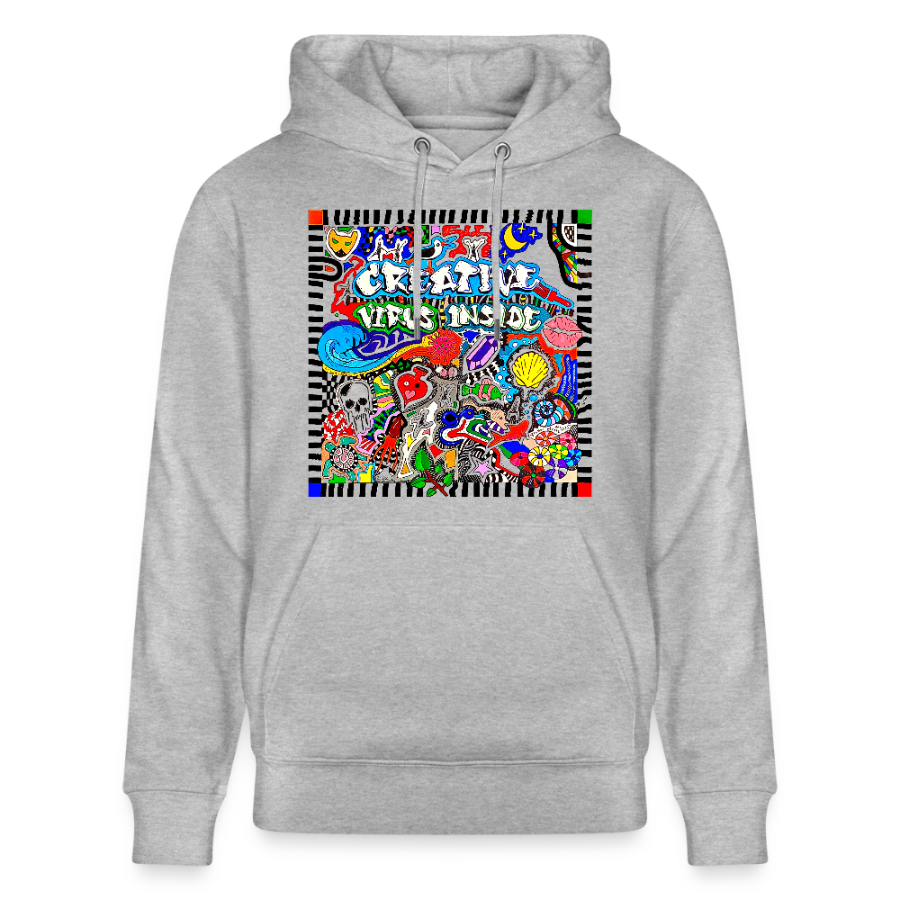 Unisex Bio-Hoodie mit CREATIVE VIRUS INSIDE PRINT - Grau meliert