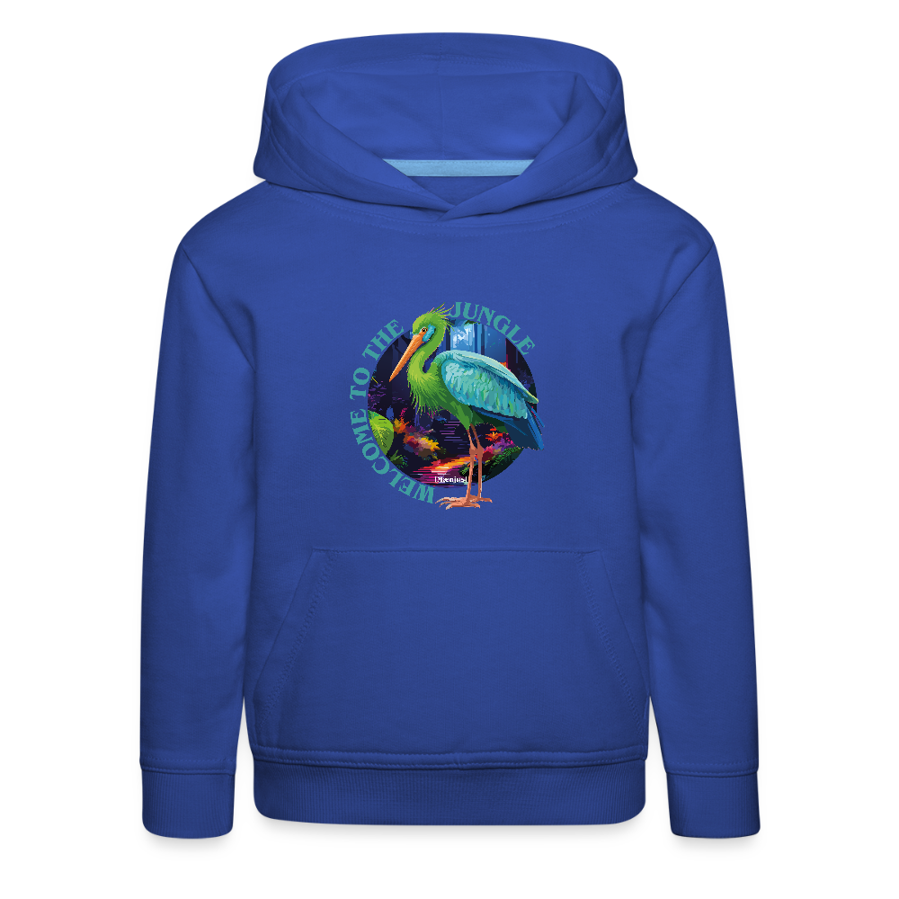 MNJS KIDS Premium Hoodie mit WELCOME TO THE JUNGLE PRINT - Royalblau