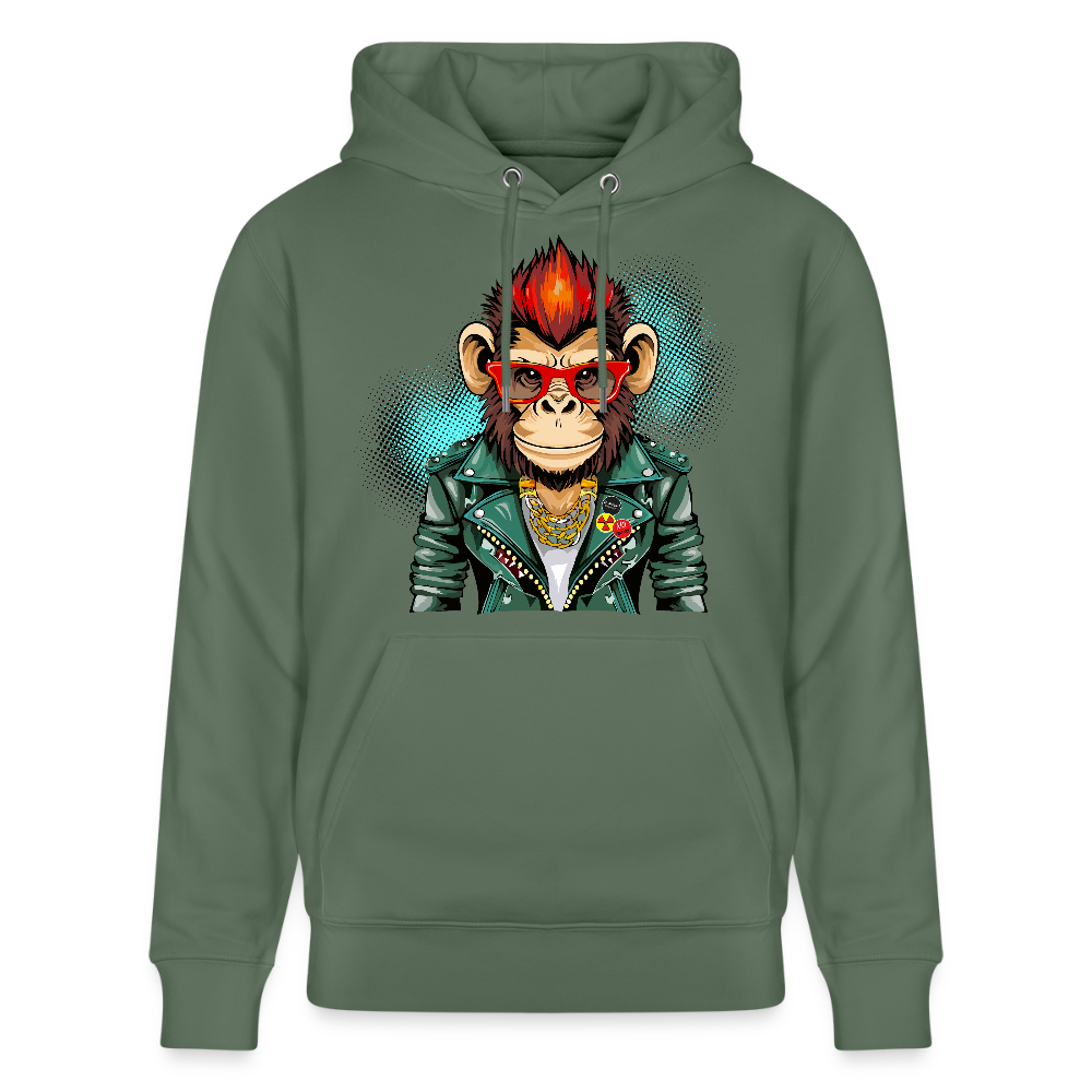 Unisex Hoodie mit MONKEY PRINT - Tanngrün