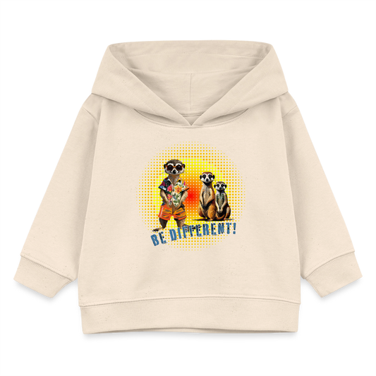 MNJS KIDS Bio Hoodie mit BE DIFFERENT PRINT - Weißgrau