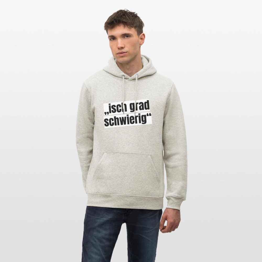 Unisex Hoodie mit ISCH GRAD SCHWIERIG PRINT - Beige meliert