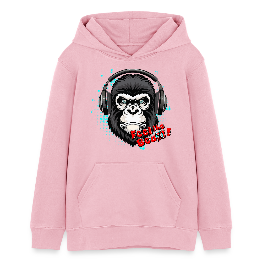 MNJS TEENS Bio-Hoodie mit FEEL THE BEAST PRINT - Hellrosa