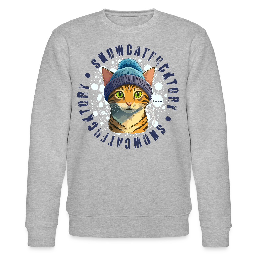 Unisex Bio-Sweatshirt mit SNOWCAT PRINT - Grau meliert