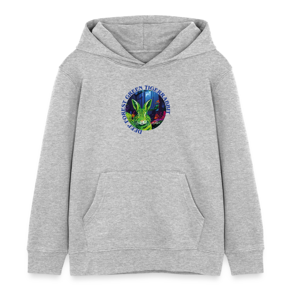 MNJS KIDS Bio-Hoodie mit DEEP FOREST GREEN TIGERRABBIT PRINT - Grau meliert