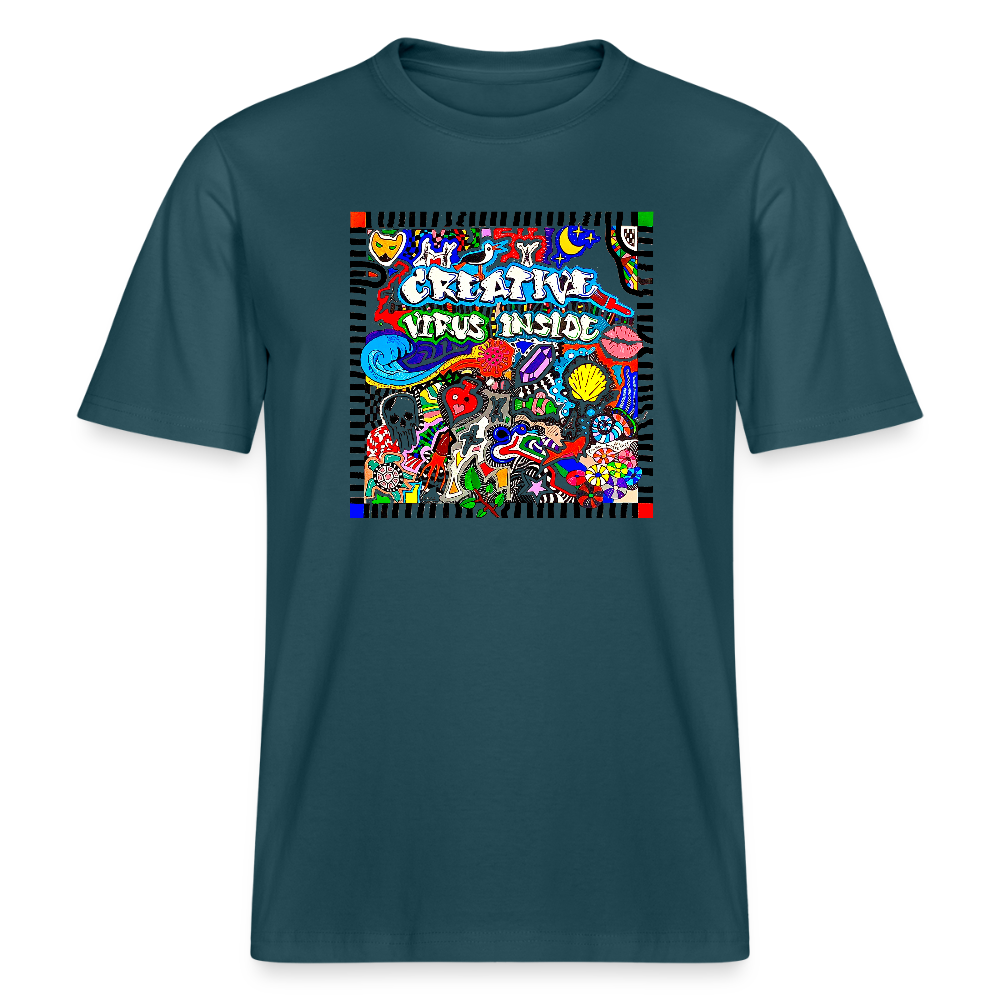Unisex Bio-T-Shirt mit CREATIVE VIRUS INSIDE PRINT - Dunkles Petrol